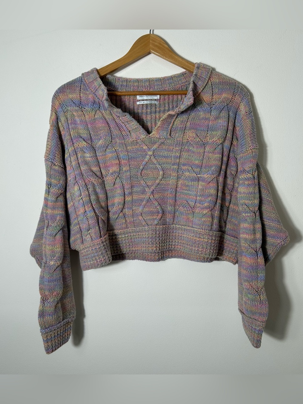 Urban Outfitters Hazel Notch Neck Sweater Womens SP Rainbow‎ Oversized Relaxed